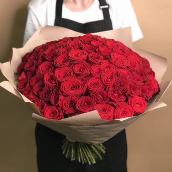 Букет из 101 красной розы 50 см