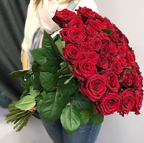 Букет из 51 красной розы 70 см