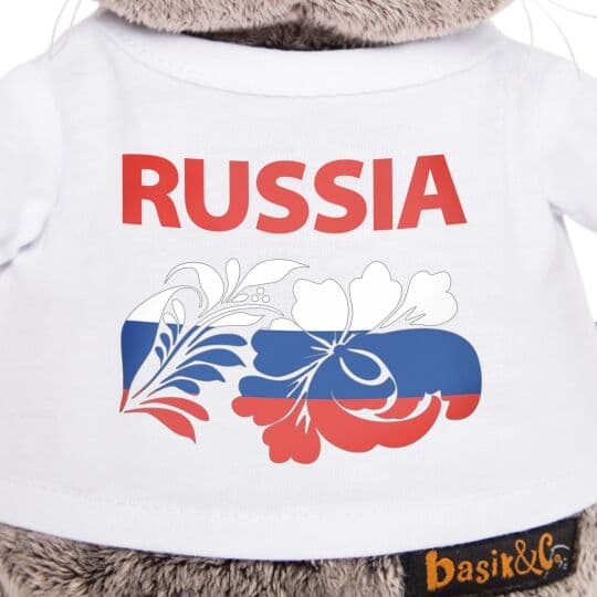 Кот Басик в футболке Россия