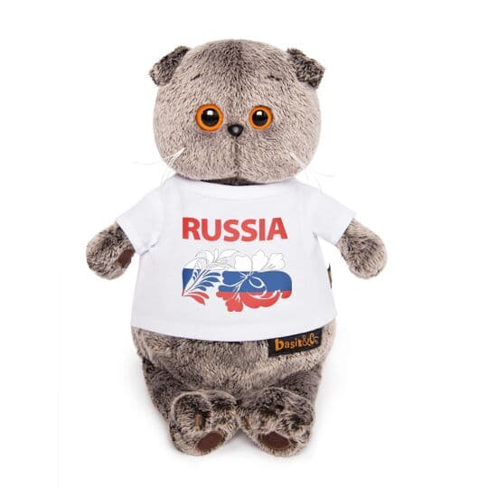 Кот Басик в футболке Россия