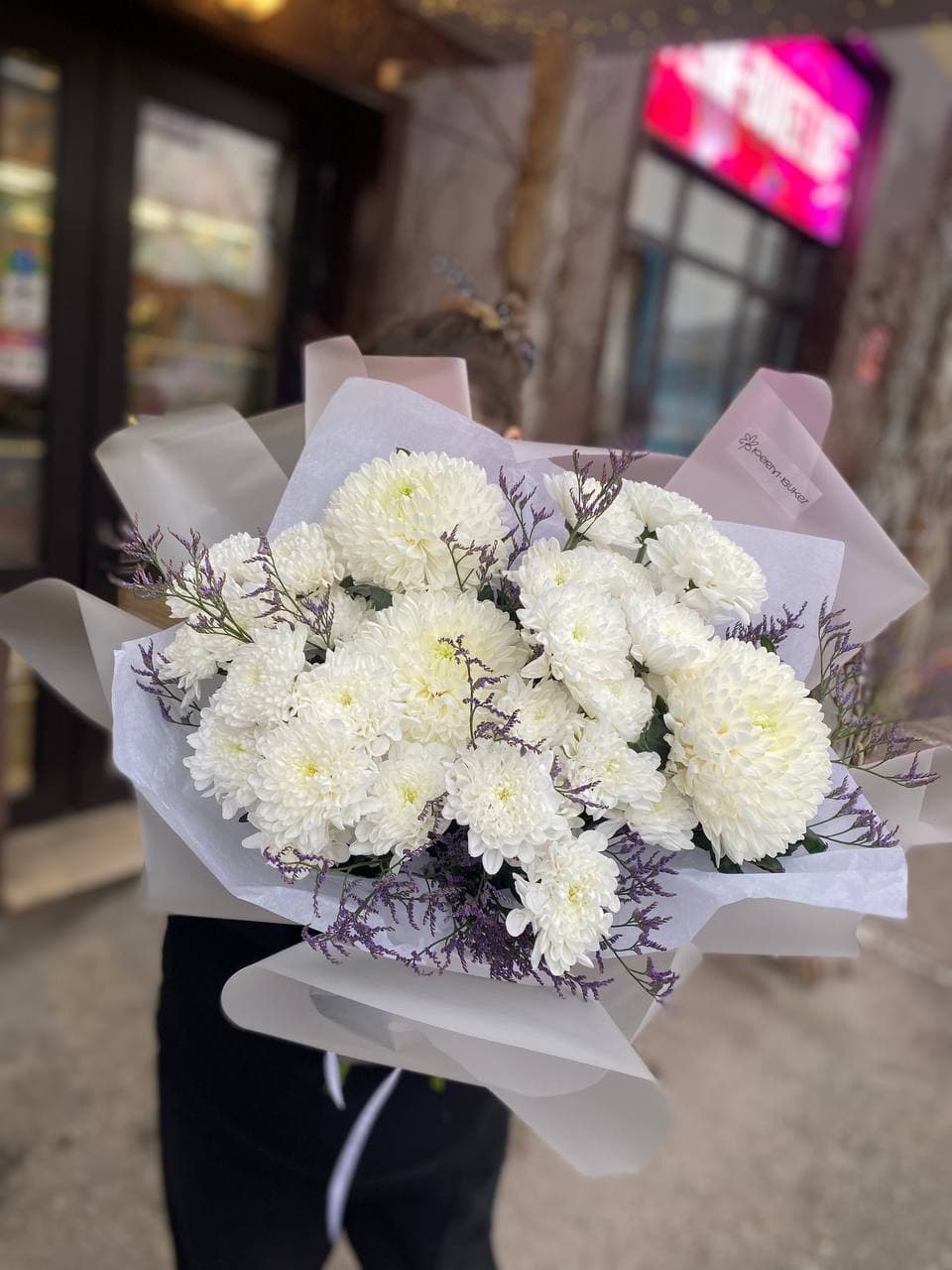Букет из хризантем Белоснежка