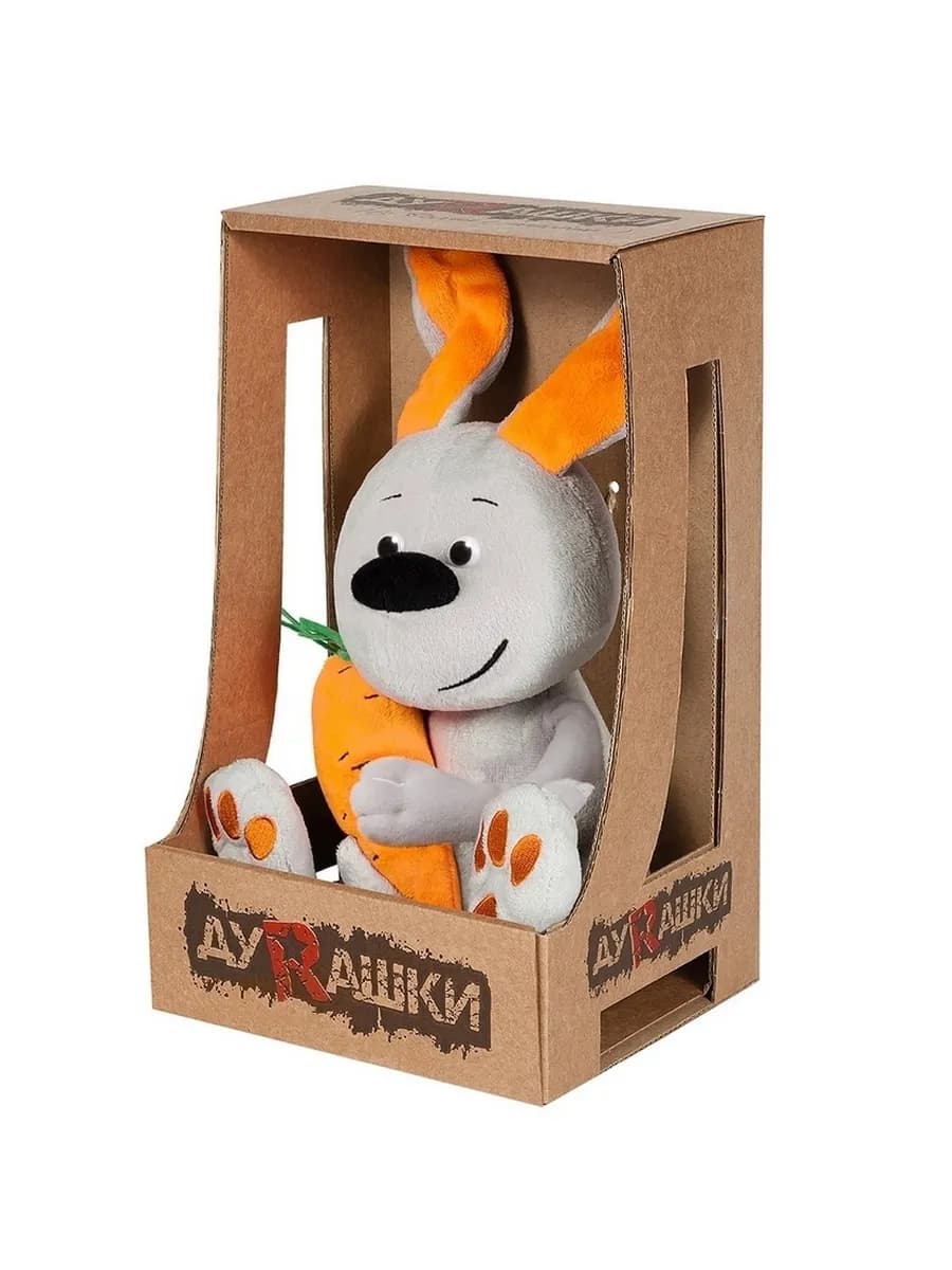 Мягкая игрушка Заяц и Морковка, в коробке