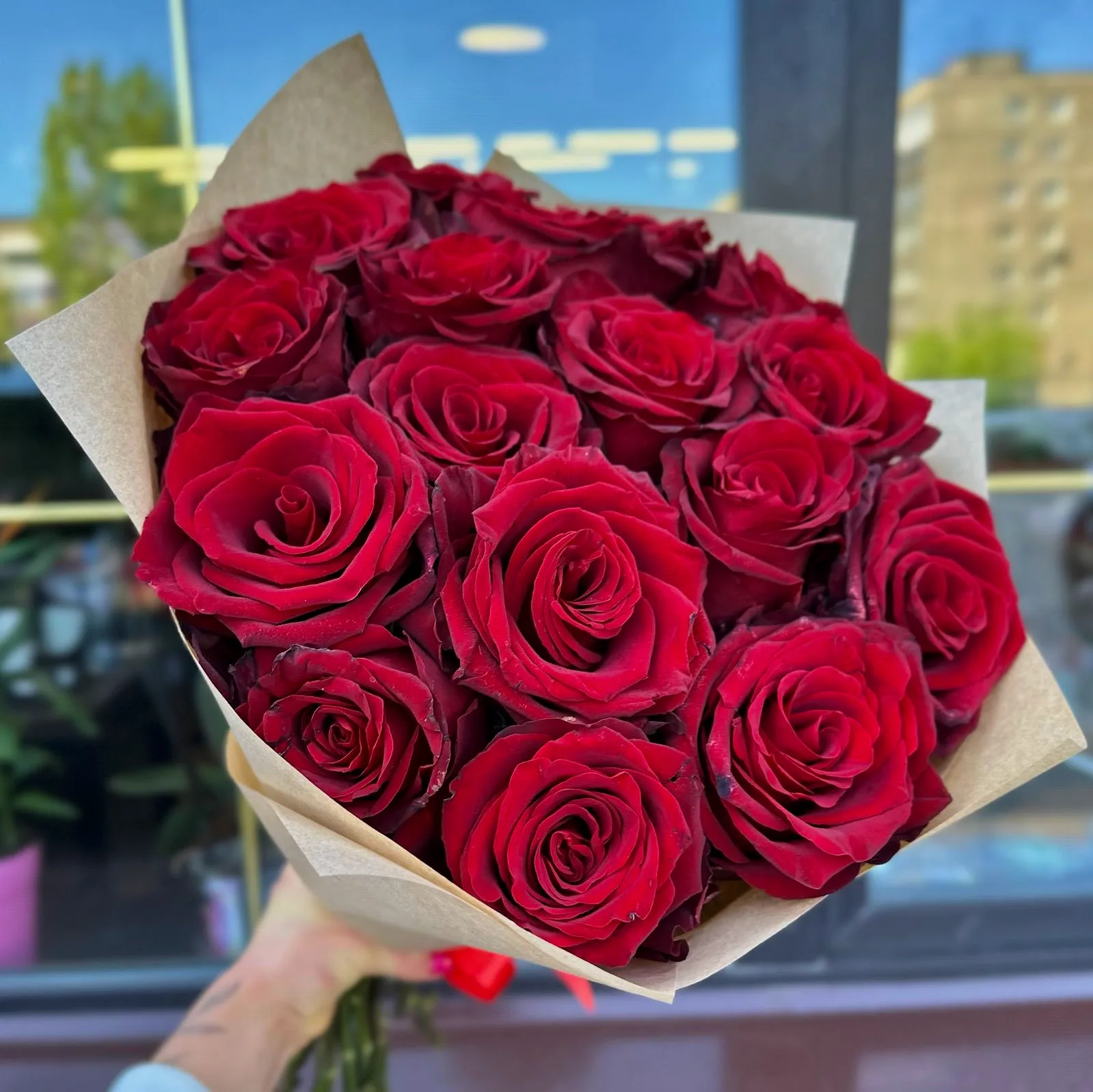 Букет из 17 эквадорских роз