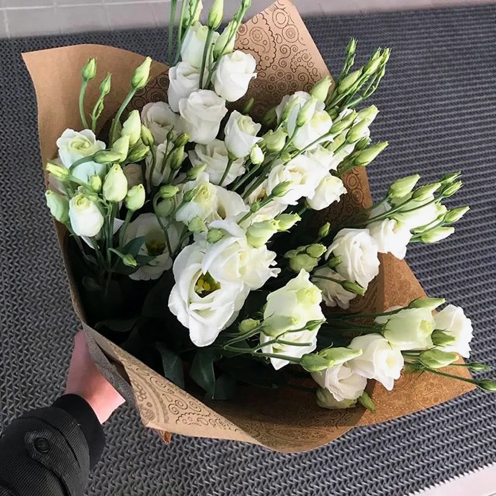 Букет из 9 белых эустом