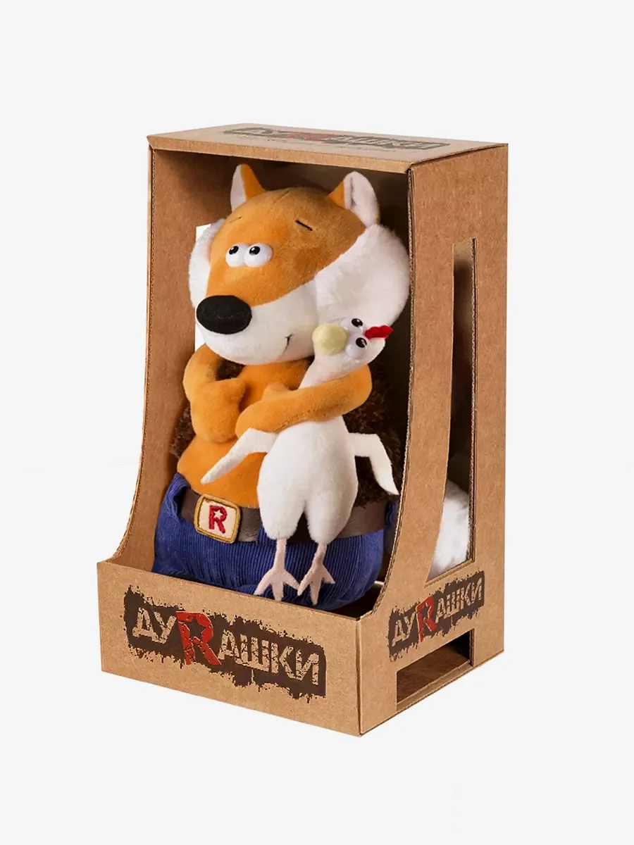 Мягкая игрушка ДуRашки Ловкий Лис и Курица 24 см в коробке