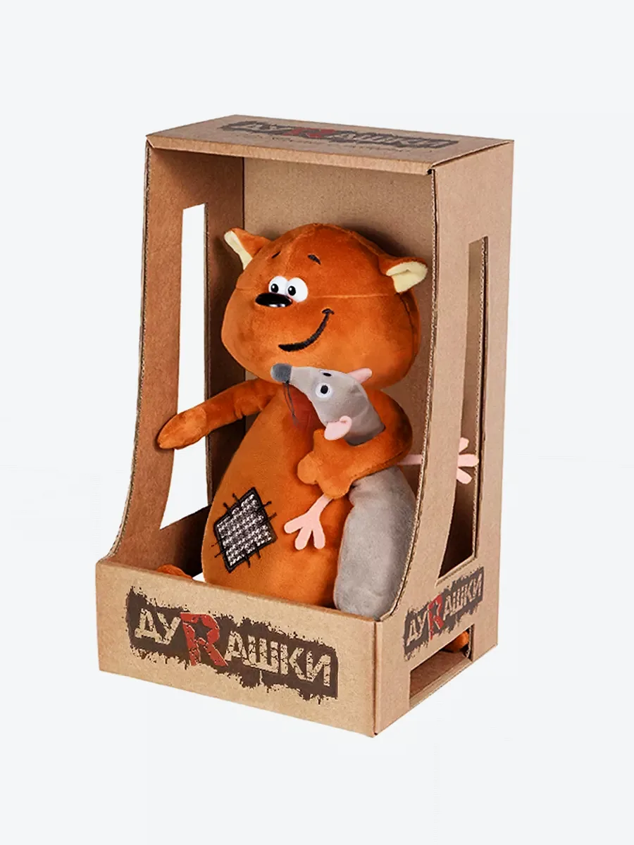 Мягкая игрушка "Котэ и Мышка", в подарочной коробке